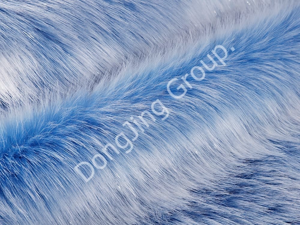 DP0711-Kẹp màu xanh lam dây bạc kéo màu trắng faux fur fabric