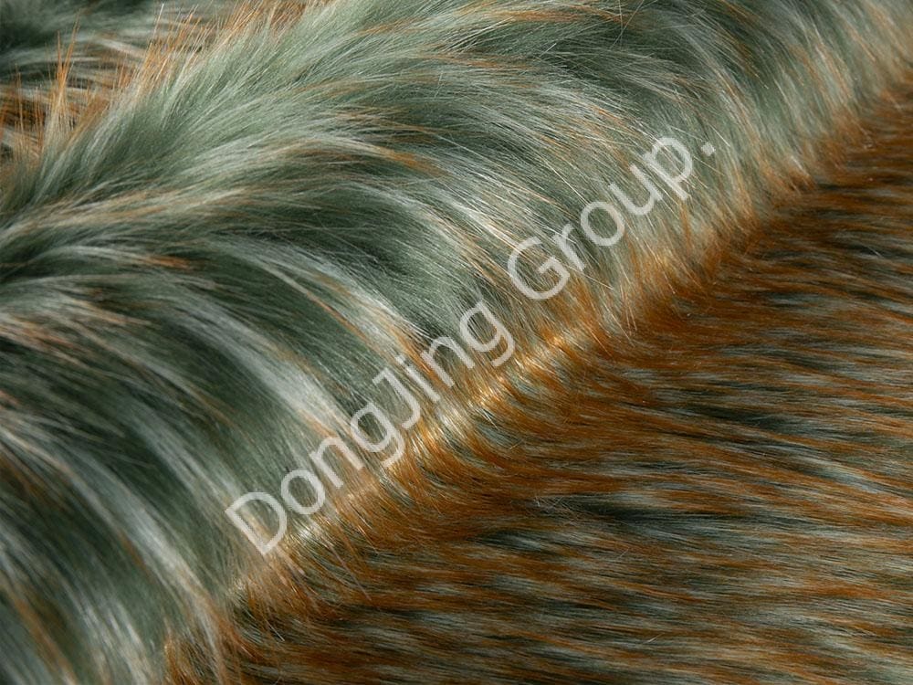 8W1809-Bánh bao có lông nhọn màu vàng xanh đậm faux fur fabric