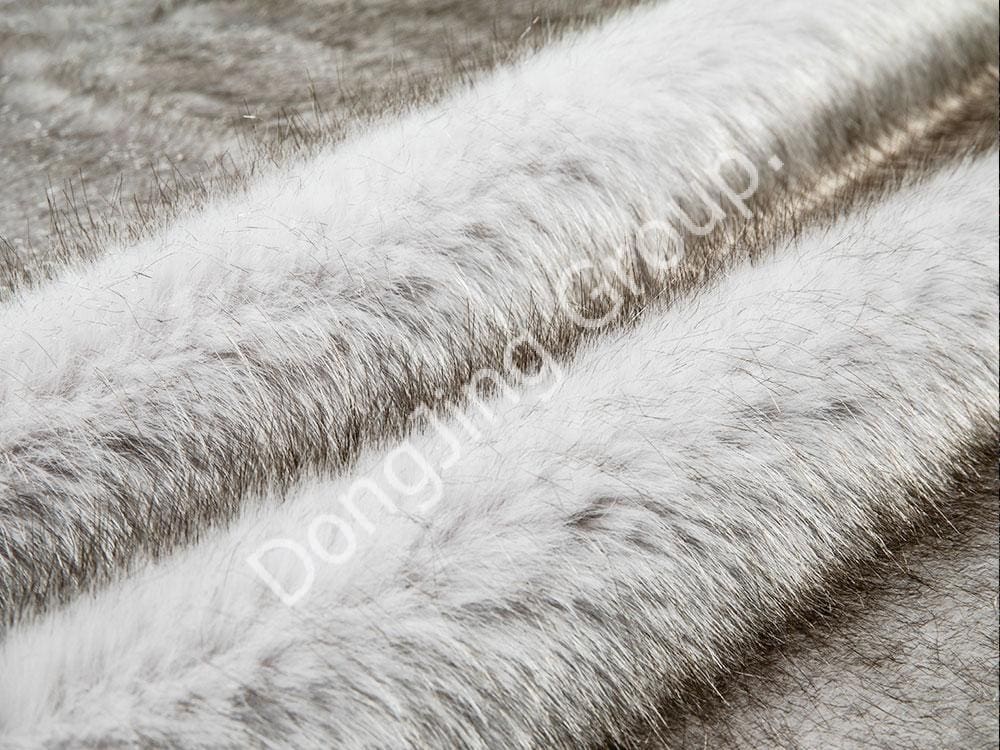 9HG0091-Lông cáo màu cà phê nhuộm trắng faux fur fabric