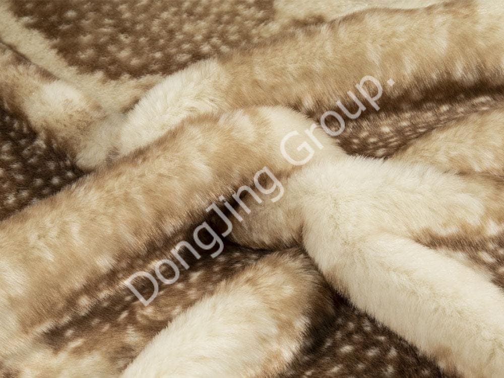 9HG0149-Bản in hươu trắng faux fur fabric