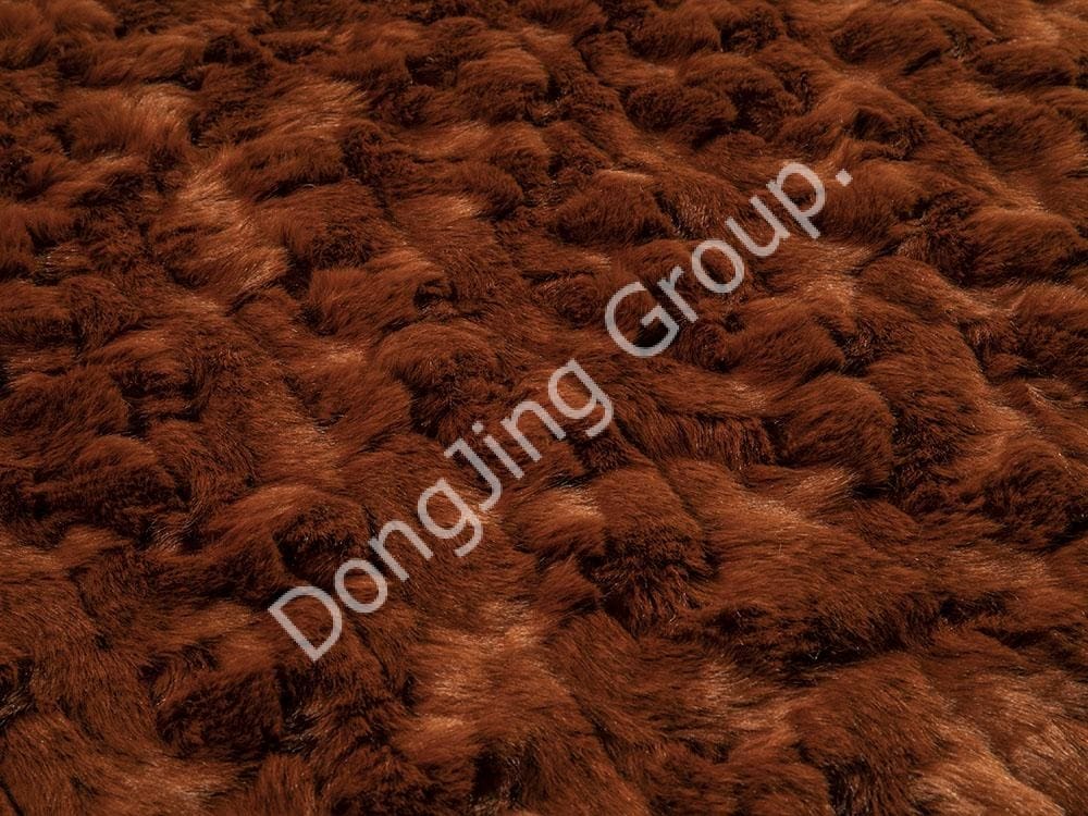 9HG0245-Lông thỏ chải màu nâu sẫm faux fur fabric