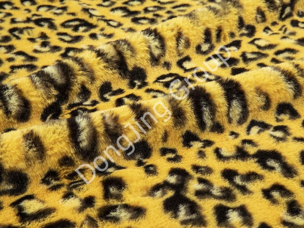 9KT0165-Kaki Leopard faux fur fabric