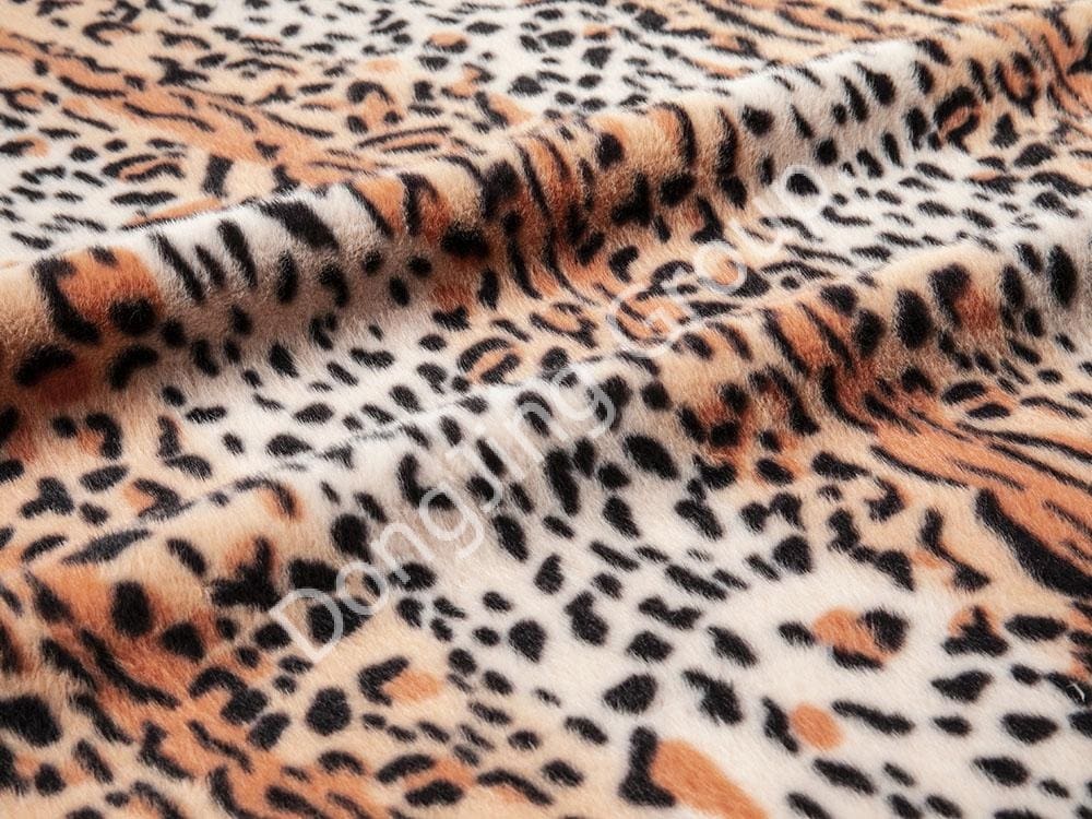 9KT0303-Màu hồng chồn da báo họa tiết da báo faux fur fabric