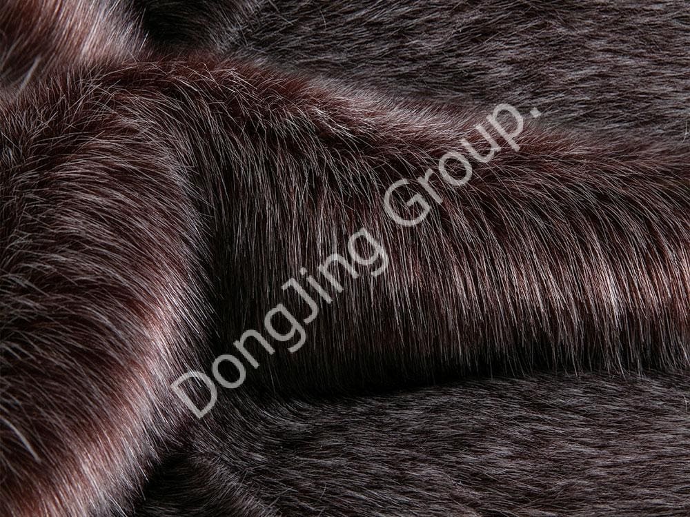 9KW0176-Kẹp cà phê màu đỏ tẩy lông cáo lông faux fur fabric