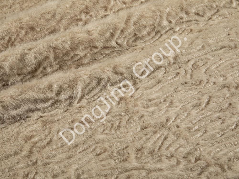 9P2352-Beige đã giặt và chải lông thỏ faux fur fabric