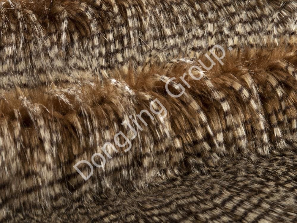 9W1111-Lông chim trĩ hai màu jacquard lông faux fur fabric