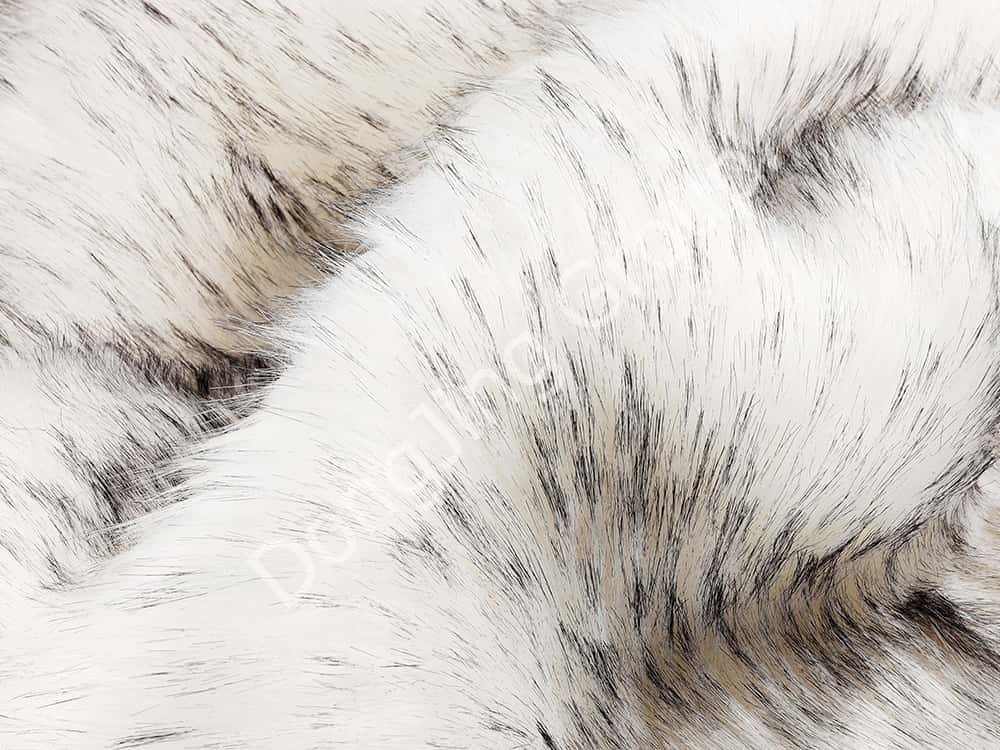 9W1127D-Trắng Timmy Trắng In hình gấu trúc đen nhọn faux fur fabric