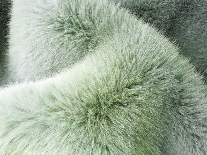 XD0011-Cardamom Green Gold Fox faux fur fabric