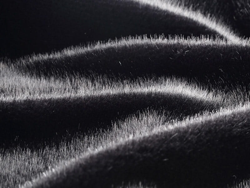 XKD0055-Chồn Nam Mỹ đen faux fur fabric